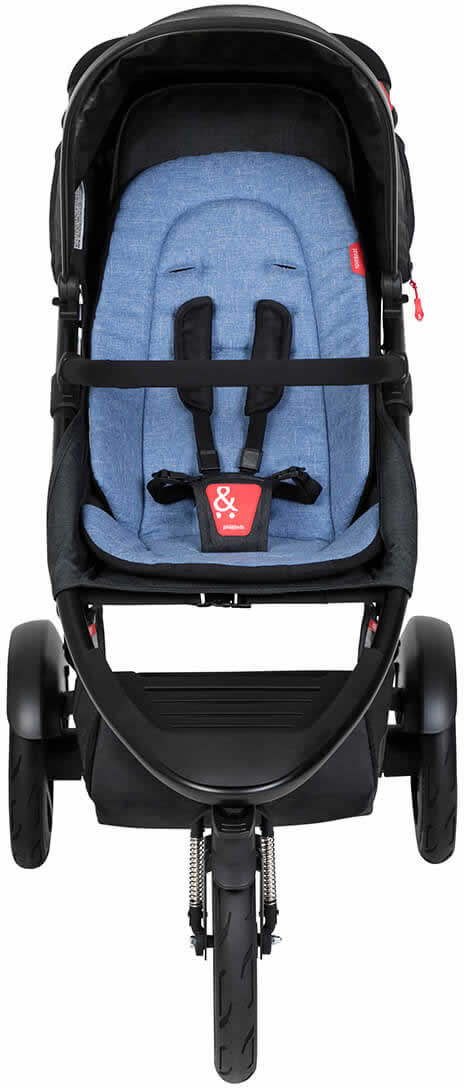 Phil & Teds Dash Stroller & Liner - Black/Sky - PT-DASH-V6-5-SKY