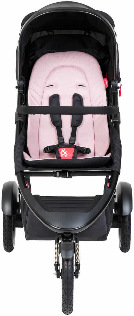 Phil & Teds Sport Stroller & Liner - Black/Blush - PT-SPORT-V6-5-BLUSH