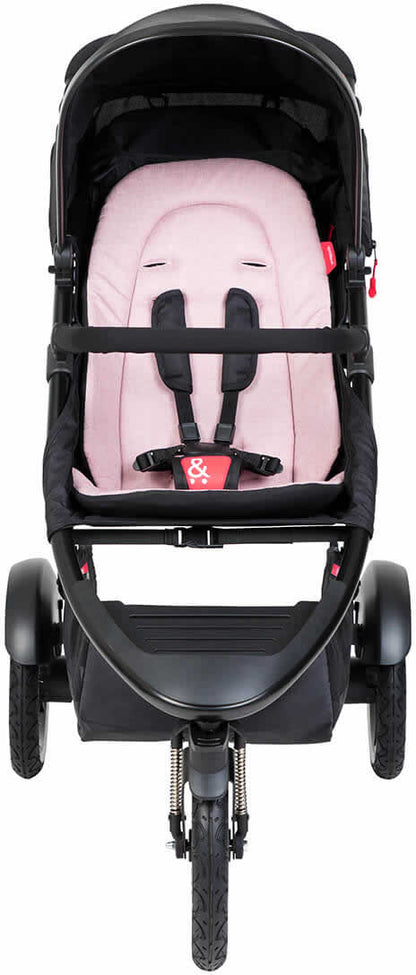 Phil & Teds Sport Stroller & Liner - Black/Blush - PT-SPORT-V6-5-BLUSH