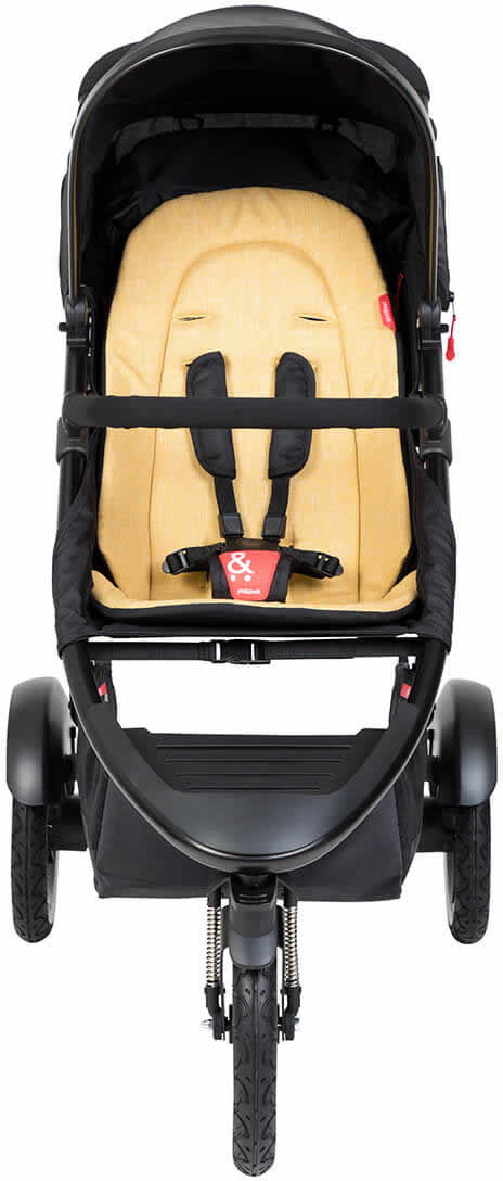 Phil & Teds Sport Stroller & Liner - Black/Butterscotch - PT-SPORT-V6-5-BUTTER