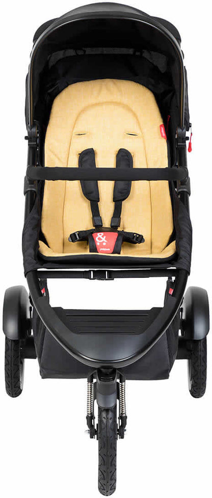 Phil & Teds Sport Stroller & Liner - Black/Butterscotch - PT-SPORT-V6-5-BUTTER