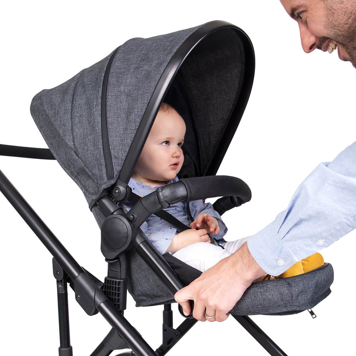 Phil & Teds Voyager Stroller & Liner - Black/Blush - PT-VOYAGER-V6-5-BLUSH