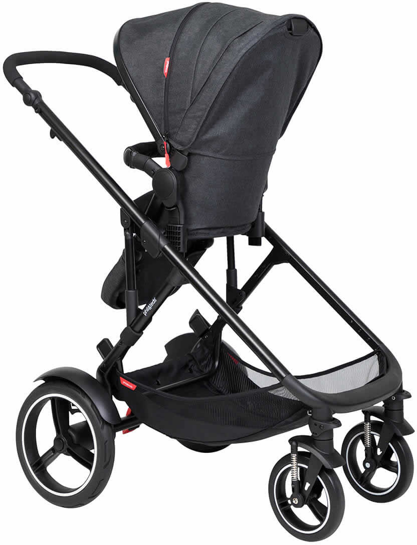 Phil & Teds Voyager Stroller & Liner - Black/Chilli - PT-VOYAGER-V6-5-CHILLI