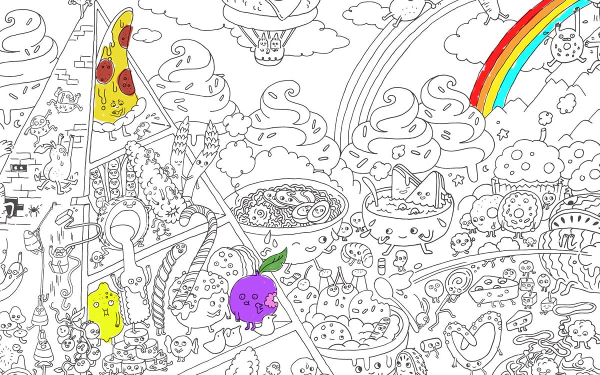Pirasta Food Fight Big Coloring Poster - 100103