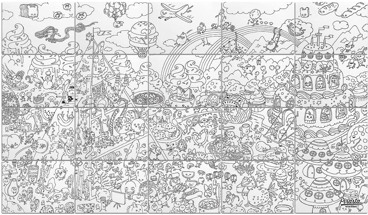 Pirasta Food Fight Coloring Sheets - 200103