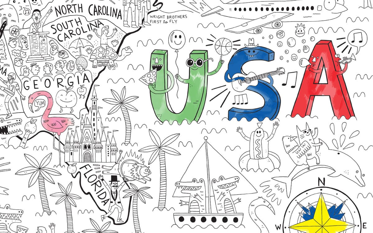 Pirasta Let's Color America Big Coloring Poster - 100102