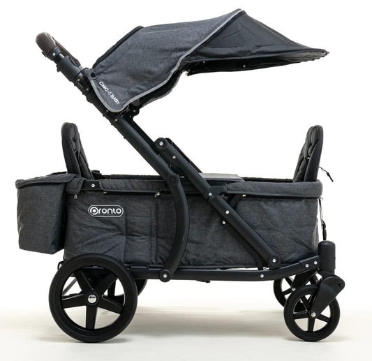 Pronto One (2 Seater) Stroller Wagon - Black Frame / Dark Teal - PRO1BDT