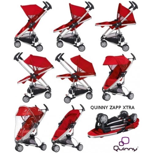 Quinny Zapp Xtra Folding Seat Compact Stroller - Rebel Red