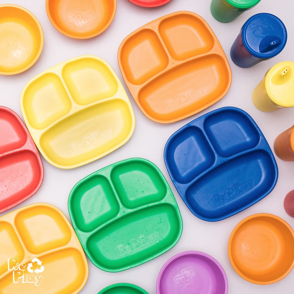 Re-Play 7" Divided Plate - Aqua - 98601082006