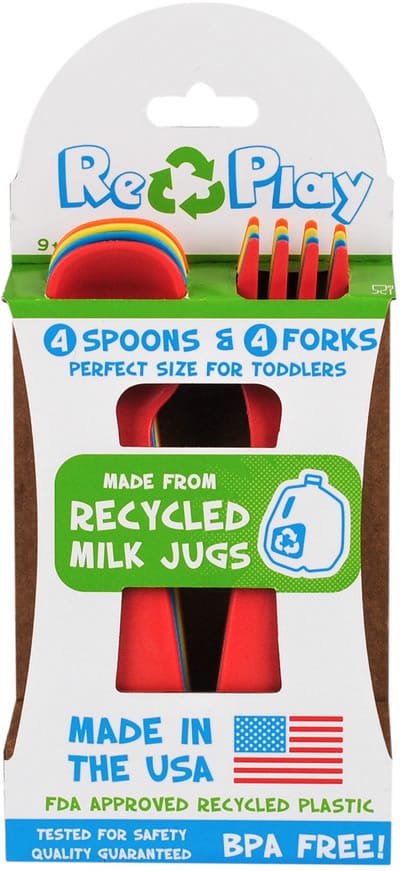 Re-Play Spoon & Fork Set, 8-Pack - Primary