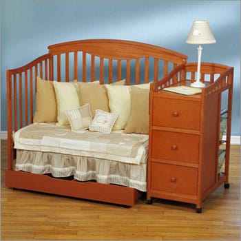 Simplicity Christina Crib 'N Changer Combo in Pecan Finish - 8996CRP