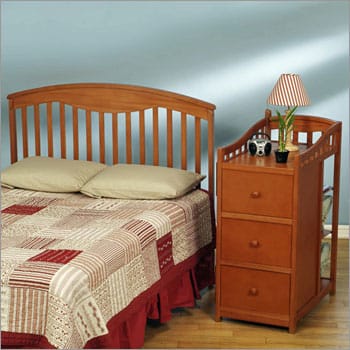 Simplicity Christina Crib 'N Changer Combo in Pecan Finish - 8996CRP