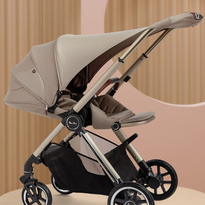 Silver Cross Reef Stroller + Folding Bassinet - Stone - SX2272-STBNDL