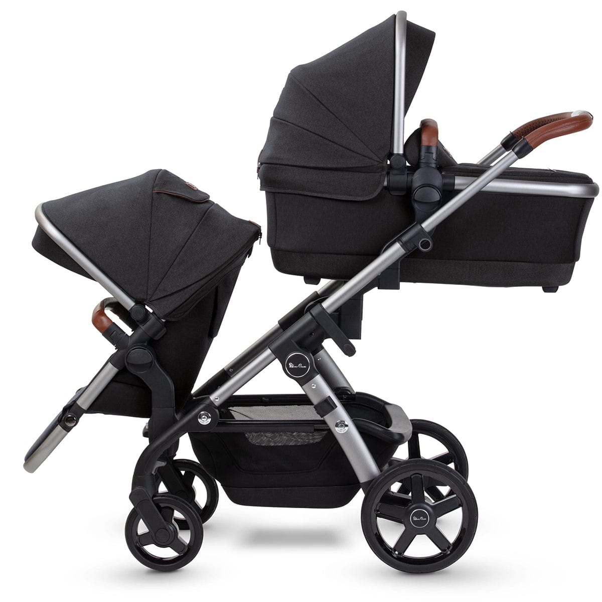 Silver Cross Wave 2022 Double Stroller - Charcoal - DBL-SX2264-CAUS