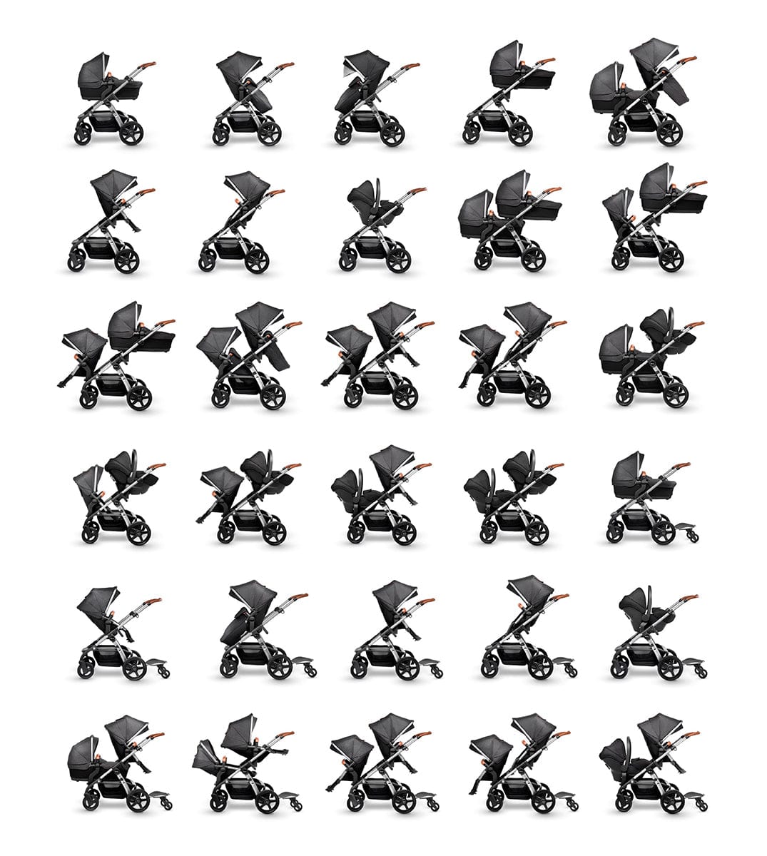 Silver Cross Wave 2022 Twin Stroller - Eclipse - TWIN-SX2267-ONUS