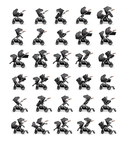 Silver Cross Wave 2022 Double Stroller - Eclipse - DBL-SX2267-ONUS