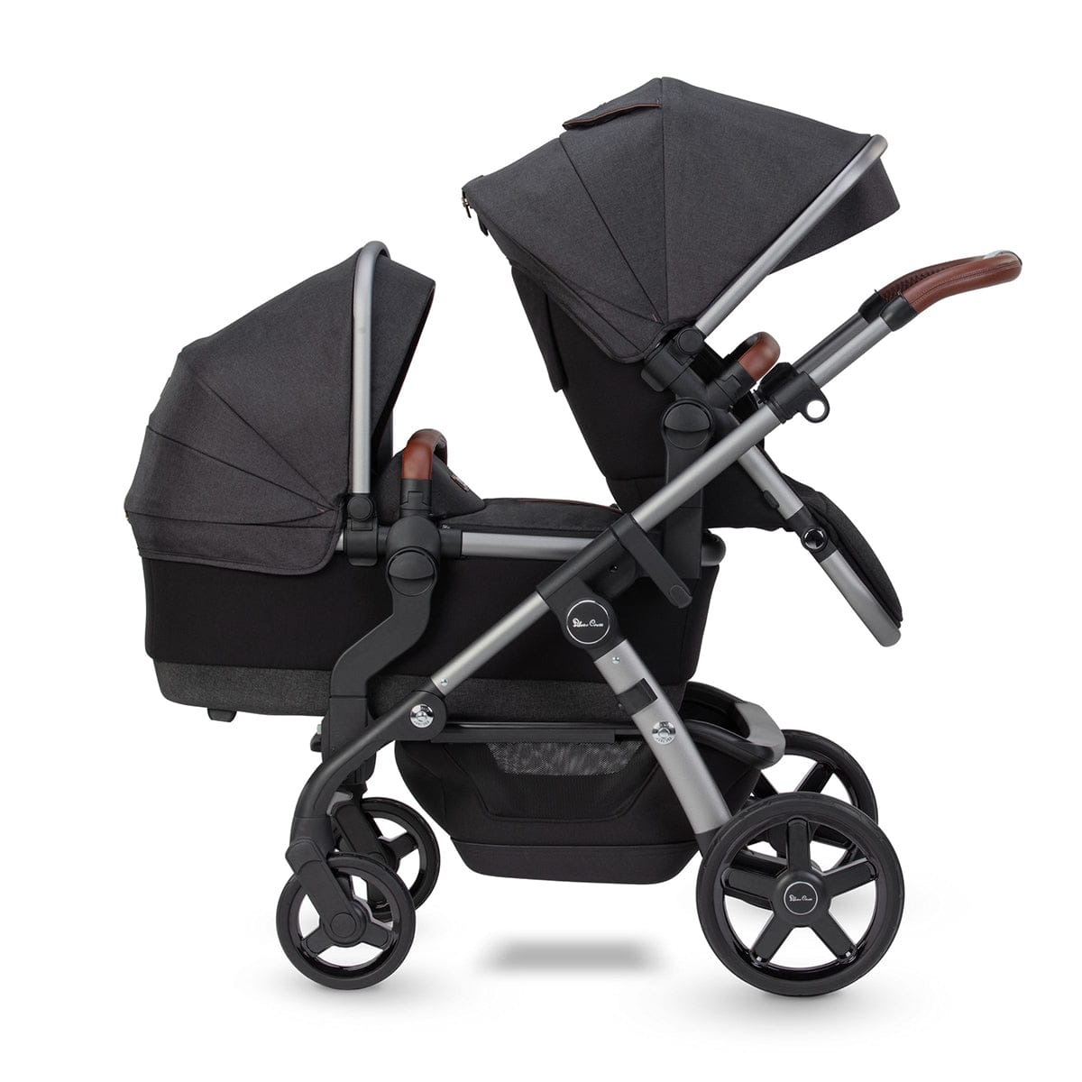 Silver Cross Wave 2022 Double Stroller - Charcoal - DBL-SX2264-CAUS