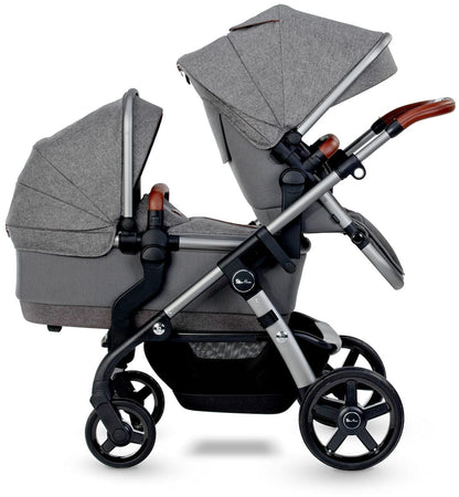 Silver Cross Wave Single-to-Double Stroller - Zinc
