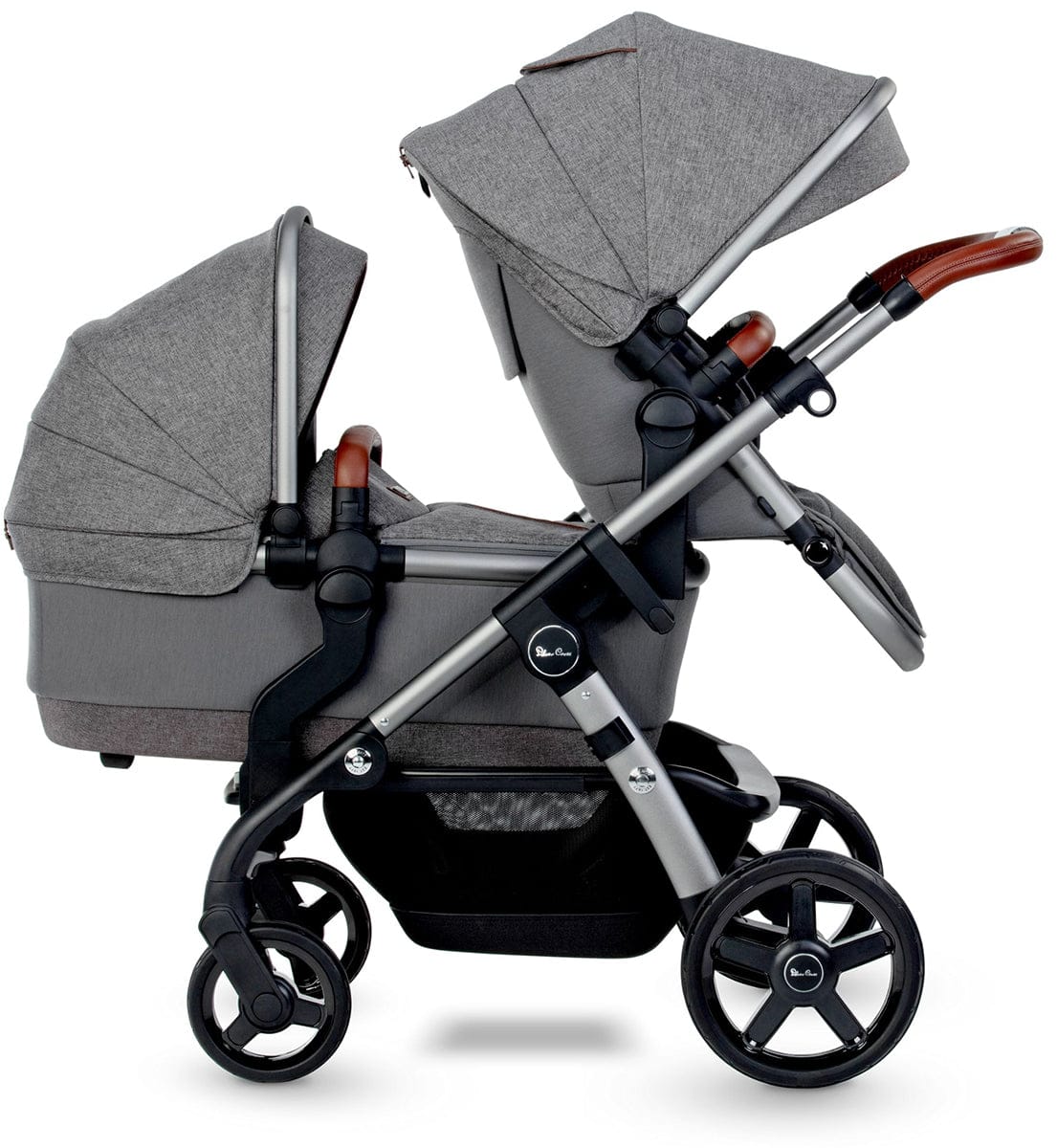 Silver Cross Wave 2022 Twin Stroller - Zinc - TWIN-SX2264-ZCUS