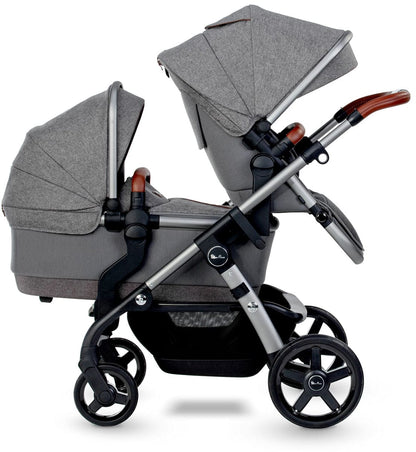 Silver Cross Wave 2022 Twin Stroller - Zinc - TWIN-SX2264-ZCUS
