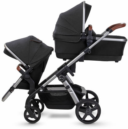 Silver Cross 2021 Wave Double Stroller - Charcoal - SX2233-CAUS-DBL