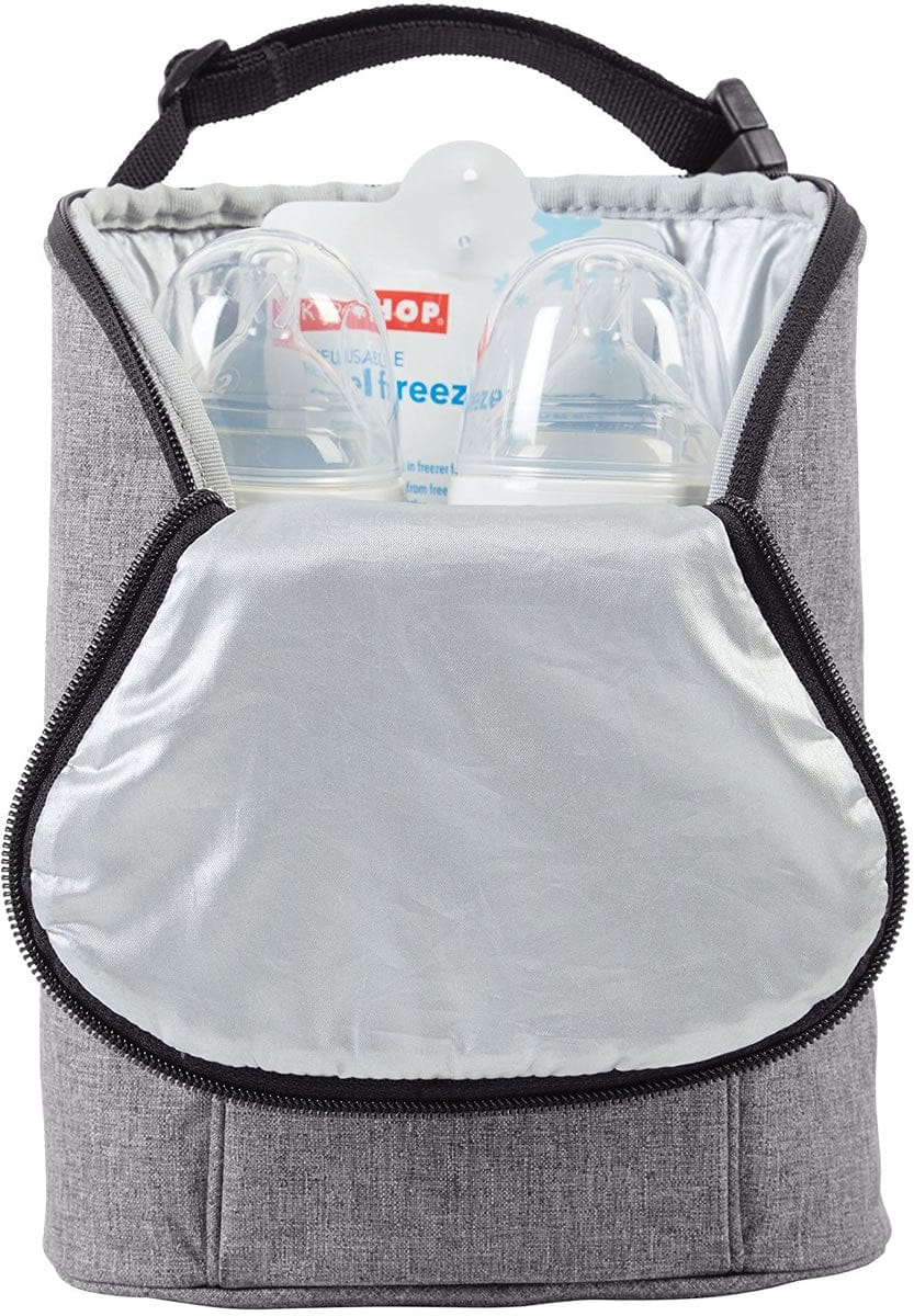 Skip Hop Grab & Go Double Bottle Bag - Heather Grey