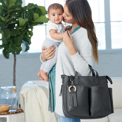 Skip Hop Greenwich Simply Chic Tote Diaper Bag - Smoke