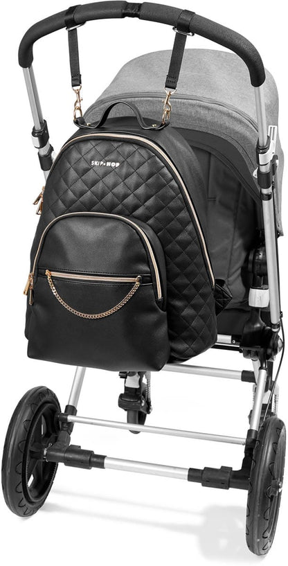 Skip Hop LINX Quilted Backpack Diaper Bag - Black - 200750-S