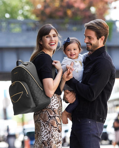 Skip Hop LINX Quilted Backpack Diaper Bag - Black - 200750-S