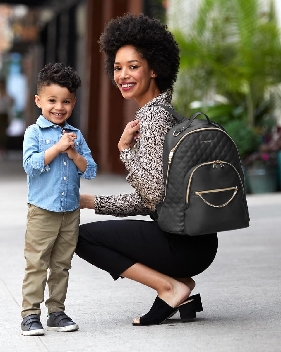 Skip Hop LINX Quilted Backpack Diaper Bag - Black - 200750-S