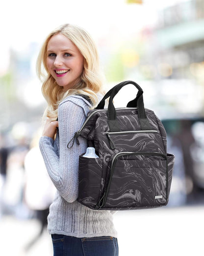 Skip Hop Mainframe Backpack Diaper Bag  - Black Marble