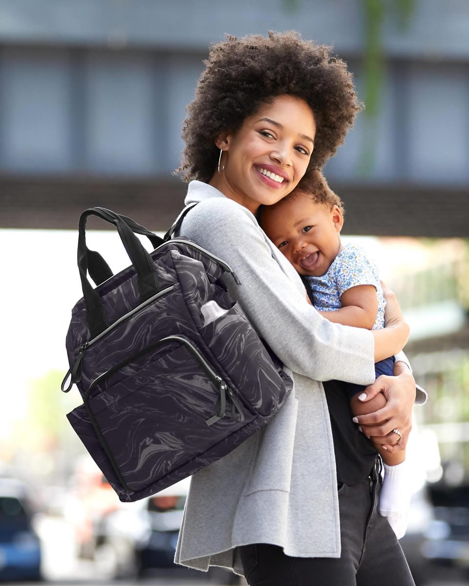 Skip Hop Mainframe Backpack Diaper Bag  - Black Marble