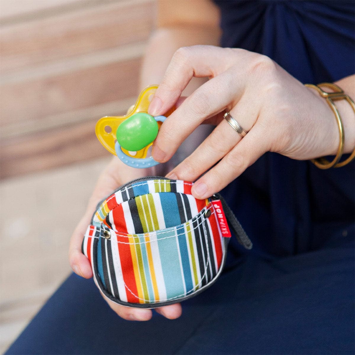 Skip Hop Pacifier Pocket - Metro Stripe