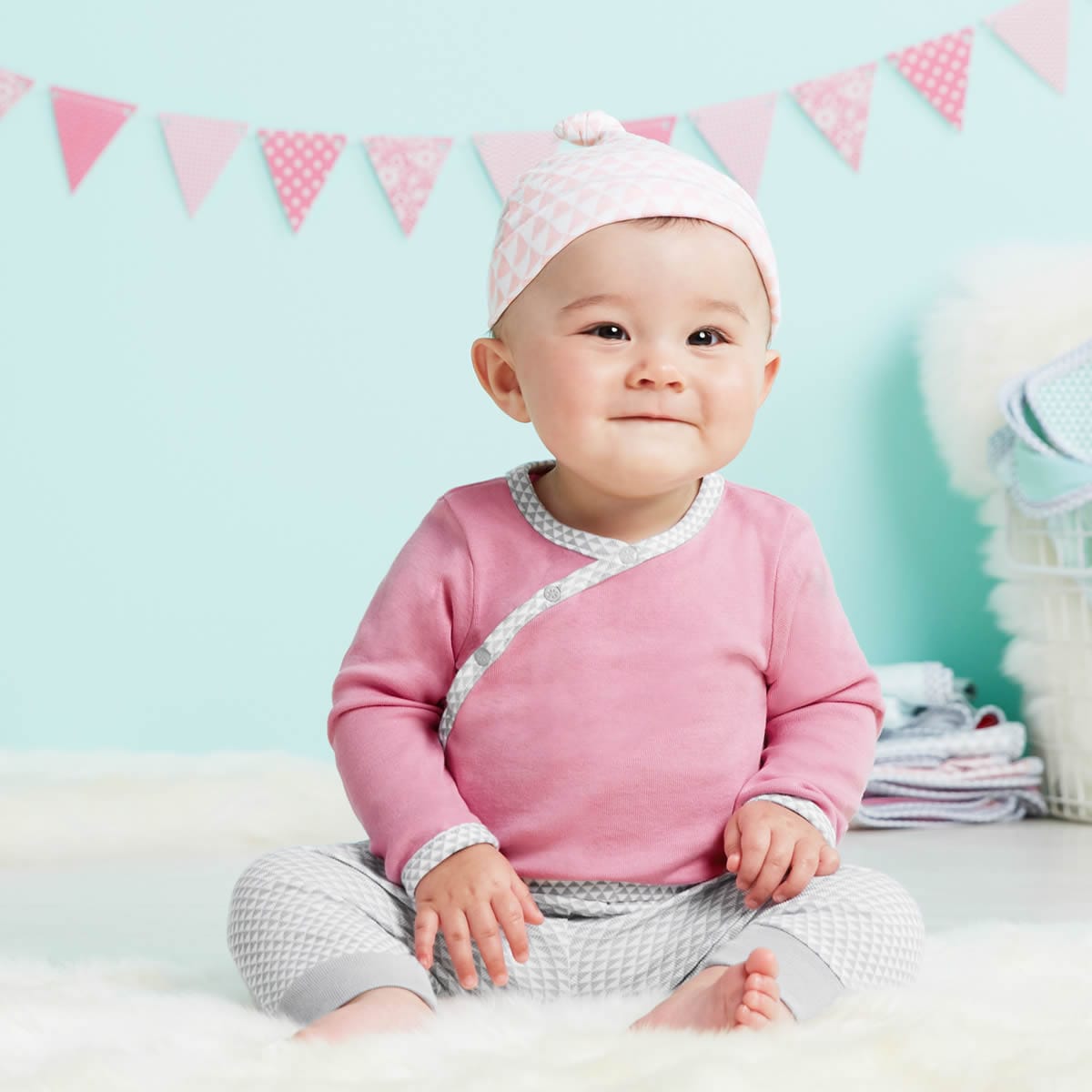 Skip Hop Petite Triangles 2-Pack Long Sleeve Bodysuits - Grey (9 Months) - 279275-9M