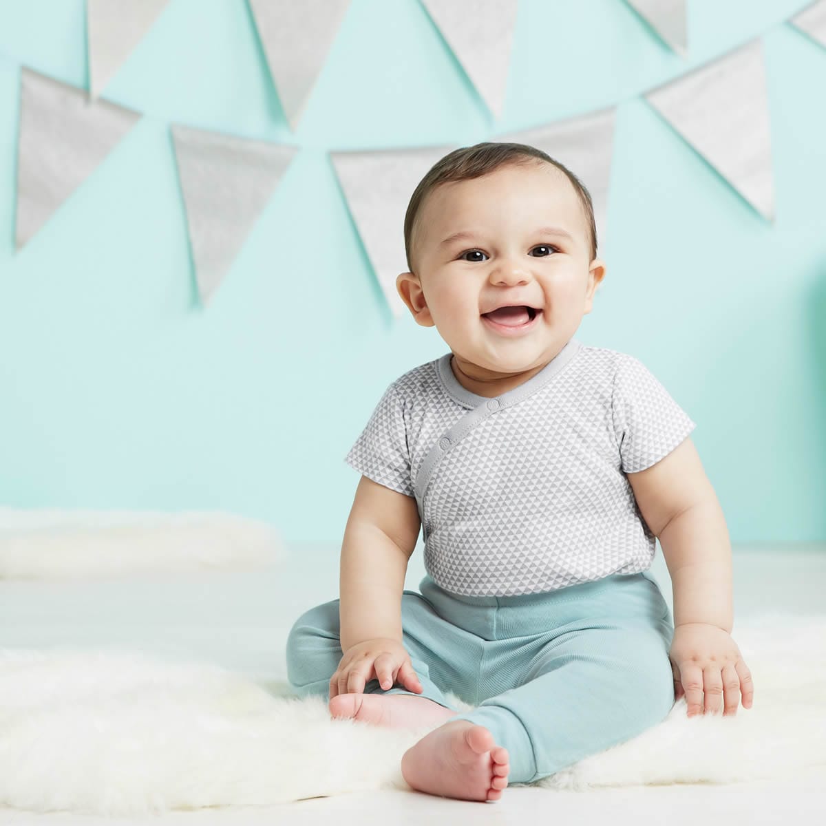 Skip Hop Petite Triangles Baby Pants, 2-Pack - Blue (Newborn) - 279220-NB