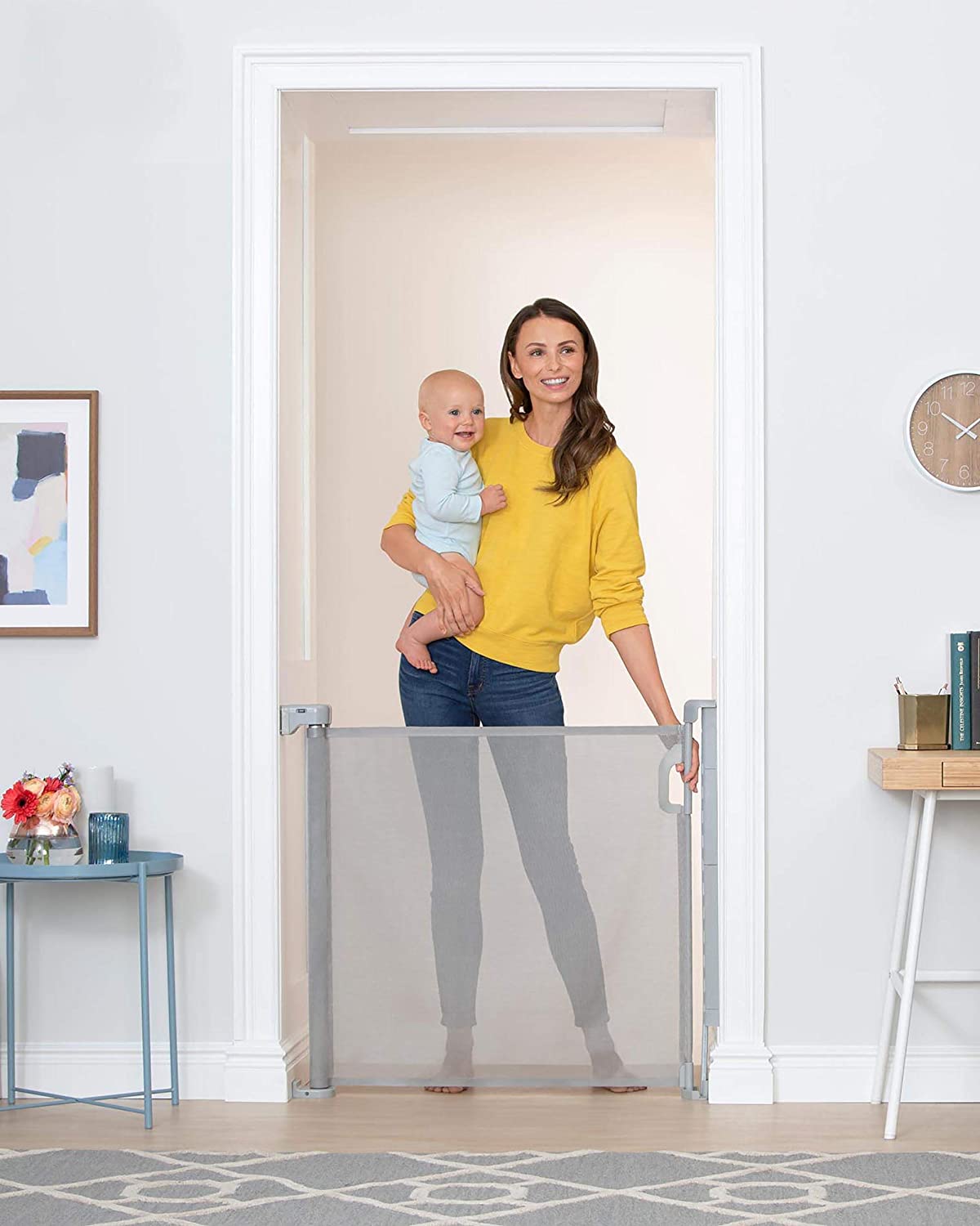 Skip Hop Playview Retractable Baby Gate - Grey Mesh