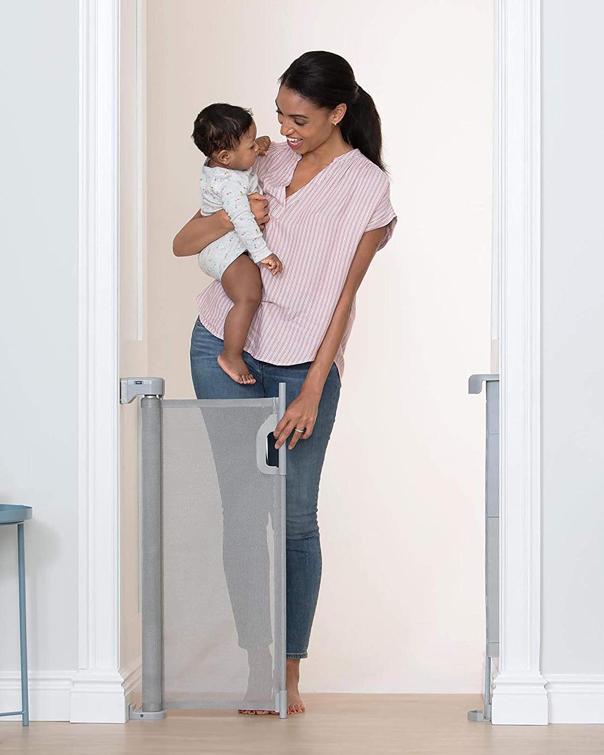 Skip Hop Playview Retractable Baby Gate - Grey Mesh