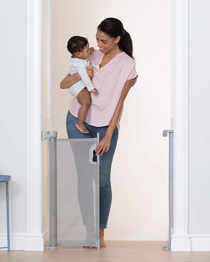 Skip Hop Playview Retractable Baby Gate - Grey Mesh