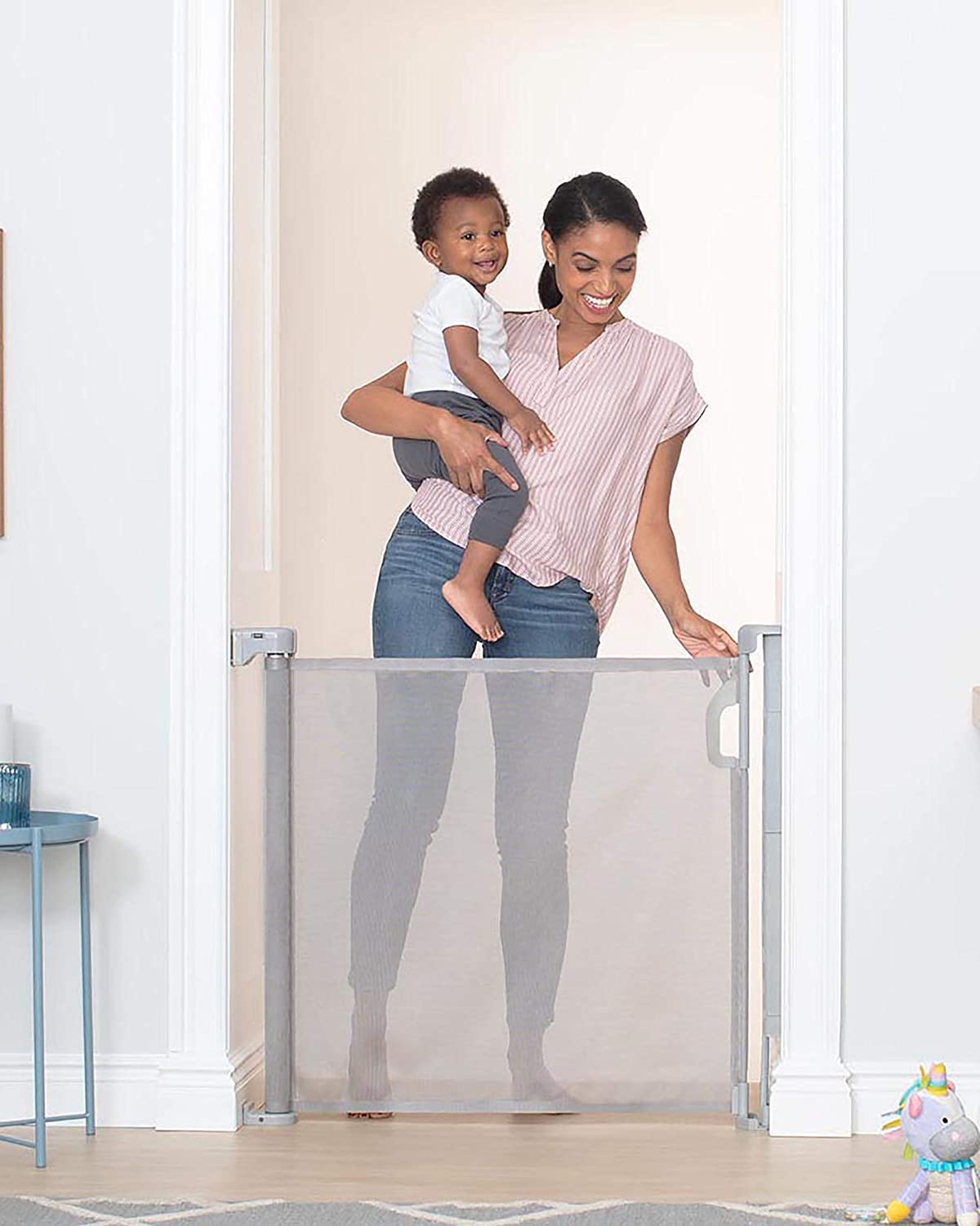 Skip Hop Playview Retractable Baby Gate - Grey Mesh