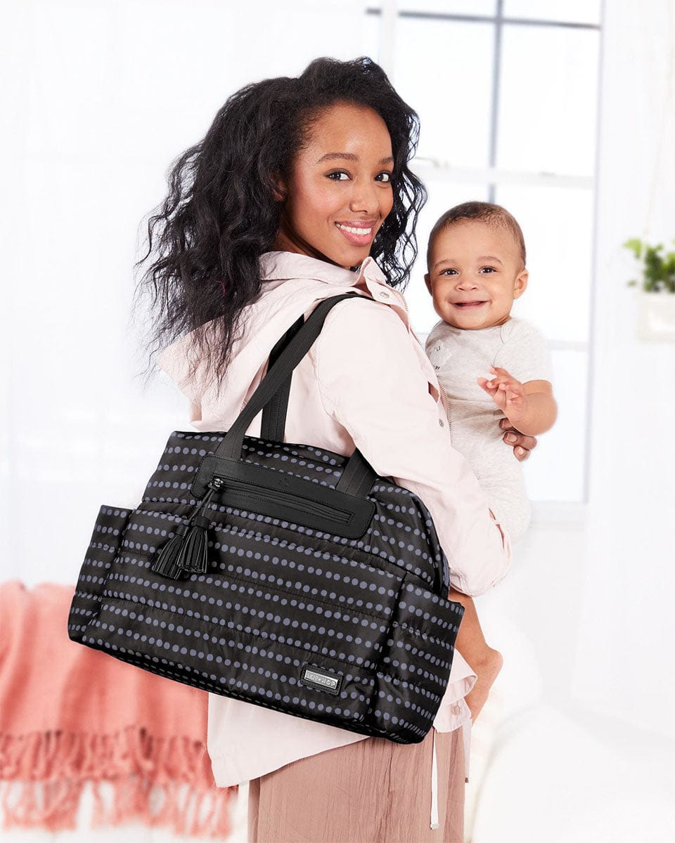 Skip Hop Riverside Ultra Light Satchel Diaper Bag - Black Dot - 200801