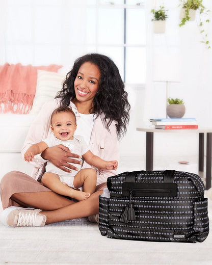 Skip Hop Riverside Ultra Light Satchel Diaper Bag - Black Dot - 200801