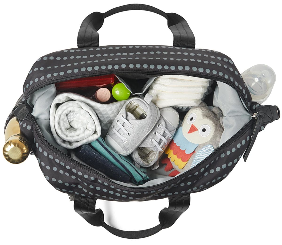 Skip Hop Riverside Ultra Light Satchel Diaper Bag - Black Dot - 200801