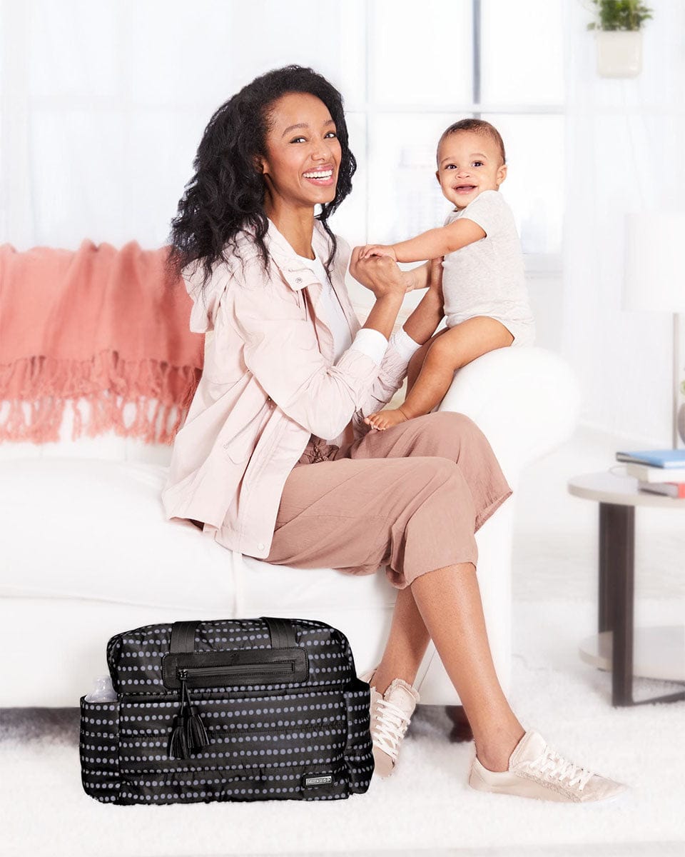 Skip Hop Riverside Ultra Light Satchel Diaper Bag - Black Dot - 200801