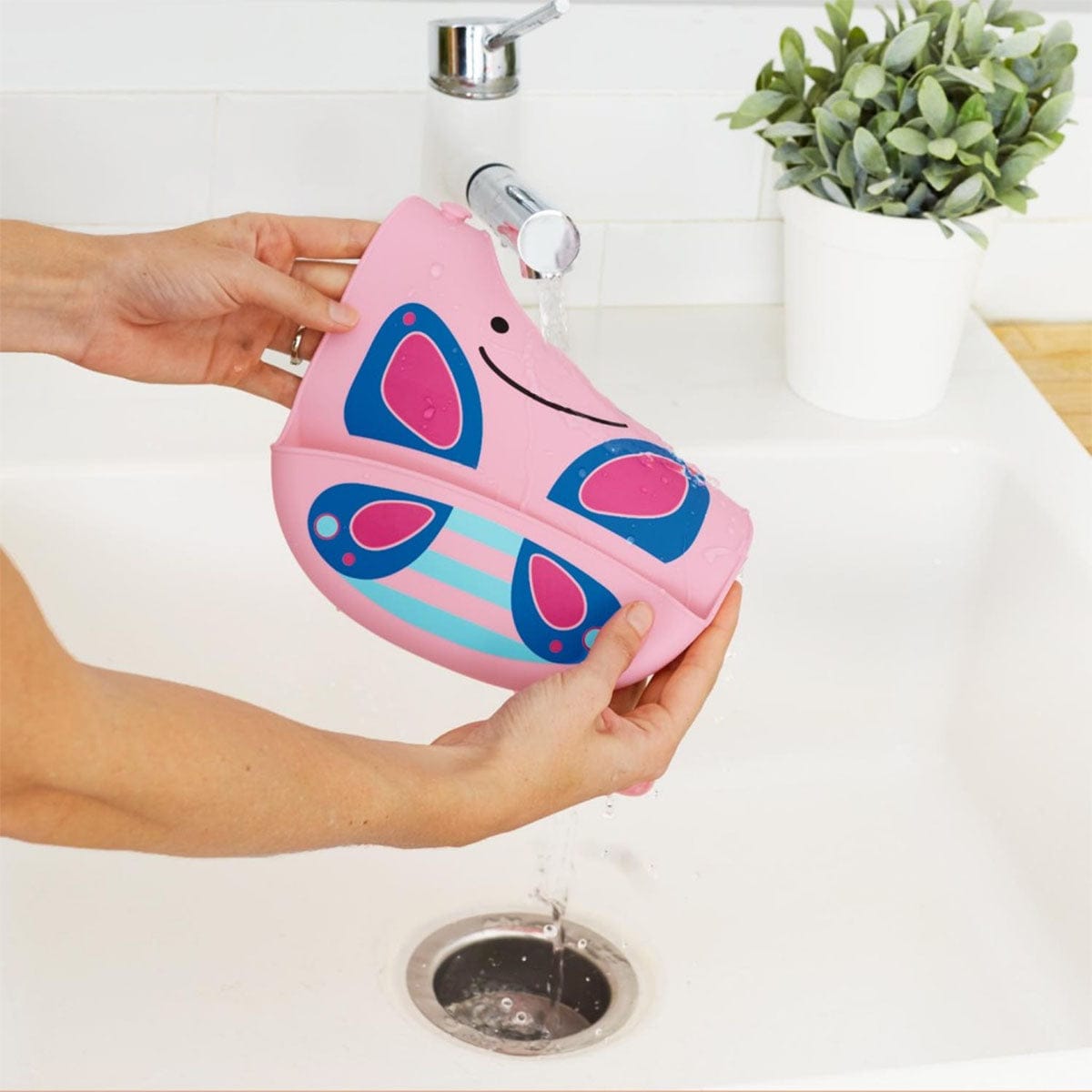 Skip Hop Zoo Fold & Go Silicone Bib - Butterfly