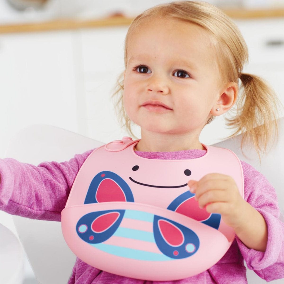 Skip Hop Zoo Fold & Go Silicone Bib - Butterfly