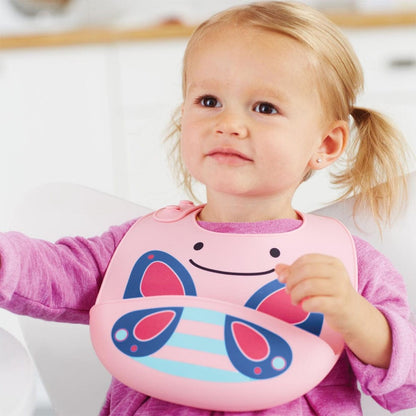 Skip Hop Zoo Fold & Go Silicone Bib - Butterfly