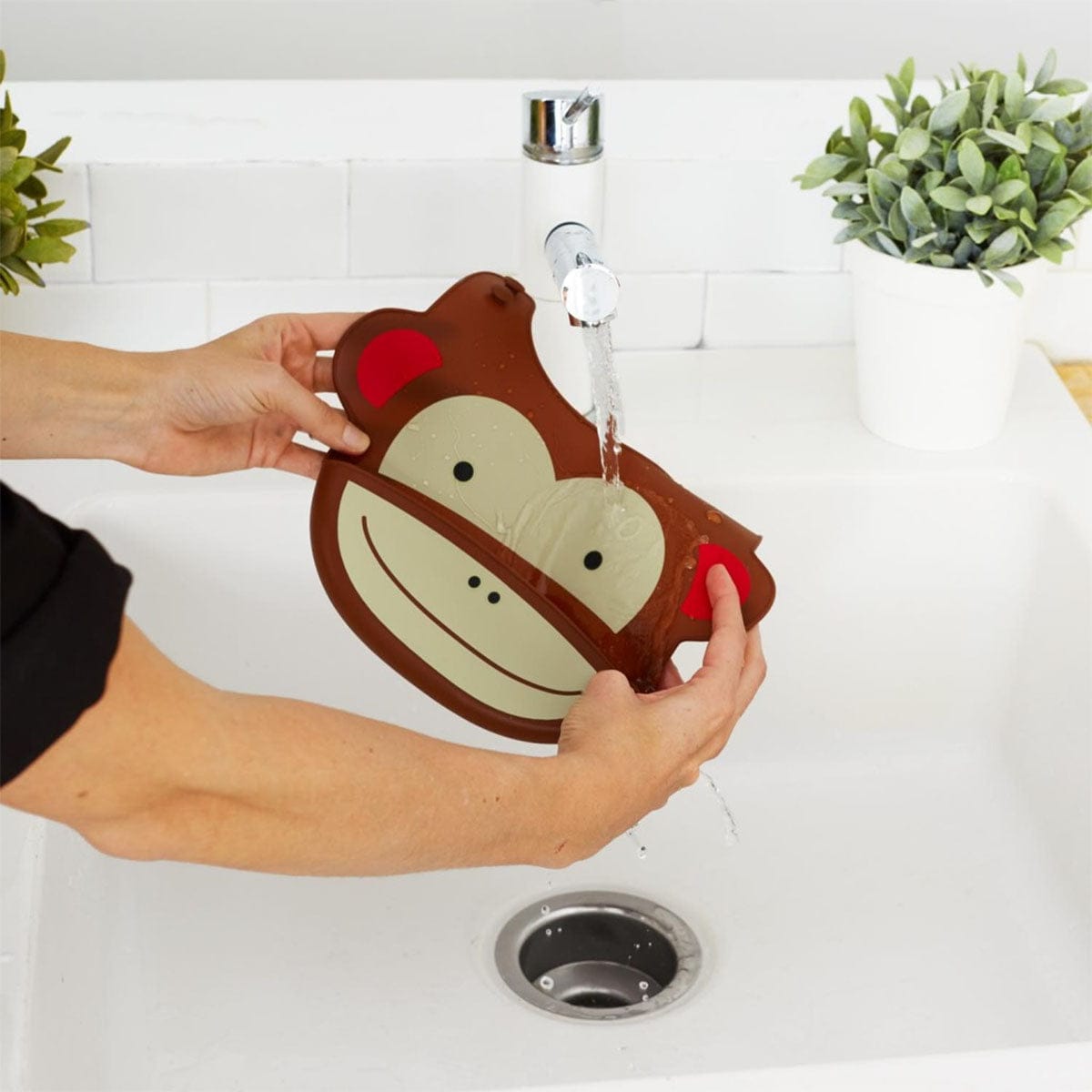 Skip Hop Zoo Fold & Go Silicone Bib - Monkey