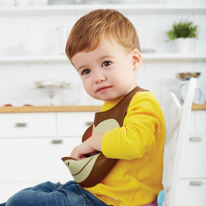 Skip Hop Zoo Fold & Go Silicone Bib - Monkey