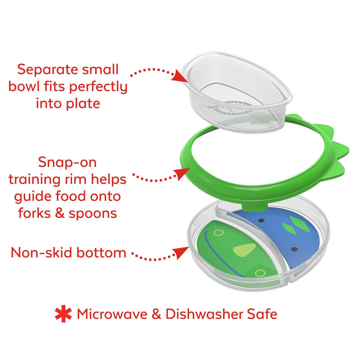 Skip Hop Zoo Smart Serve Plate & Bowl - Dinosaur