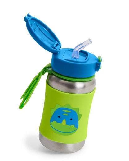 Skip Hop Zoo Stainless Steel Straw Bottle - Dino